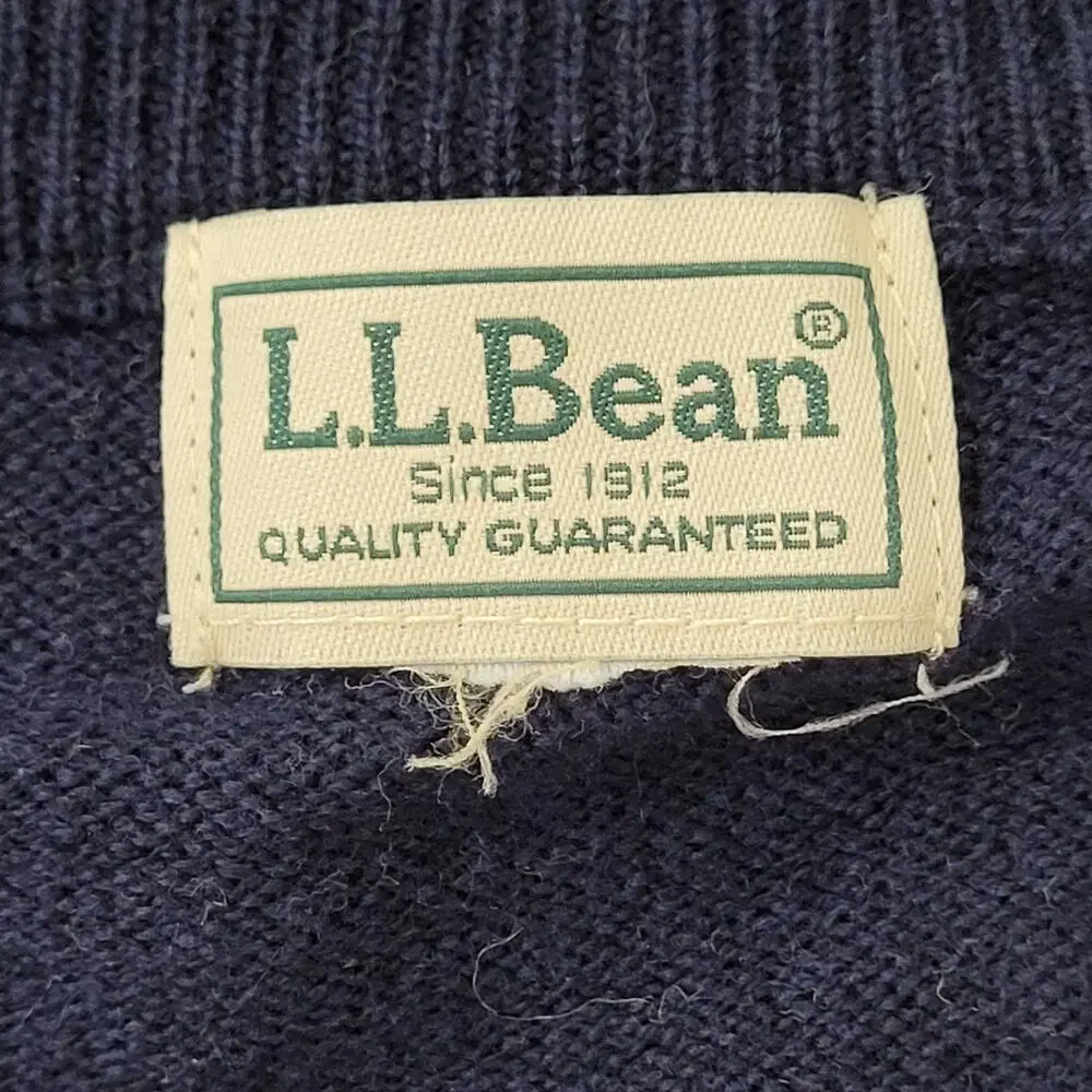 Vintage 90s MOD LL-Bean Sweater Womens Large 21x24 Black USA